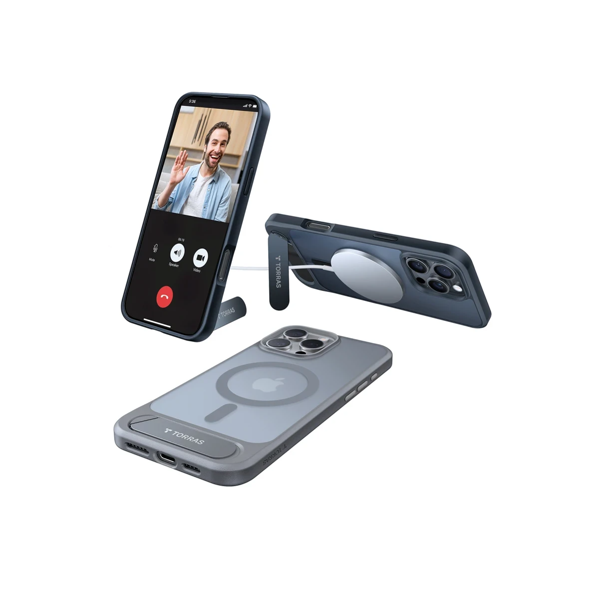 Torras Apple iPhone 16 Pro P Stand Serisi Magsafe Kılıf - Siyah