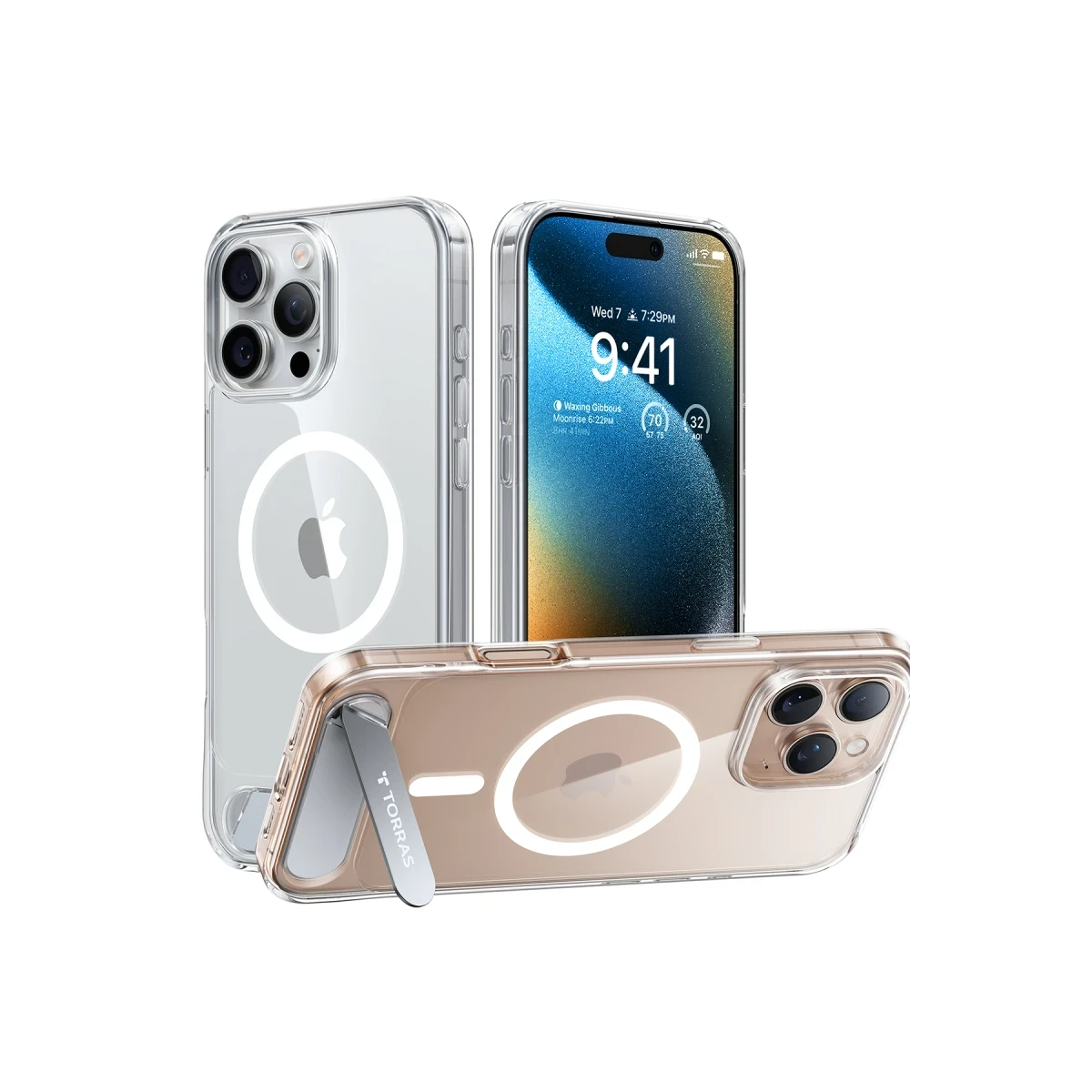 Torras Apple iPhone 16 Pro Max P Stand Serisi Magsafe Kılıf - Şeffaf