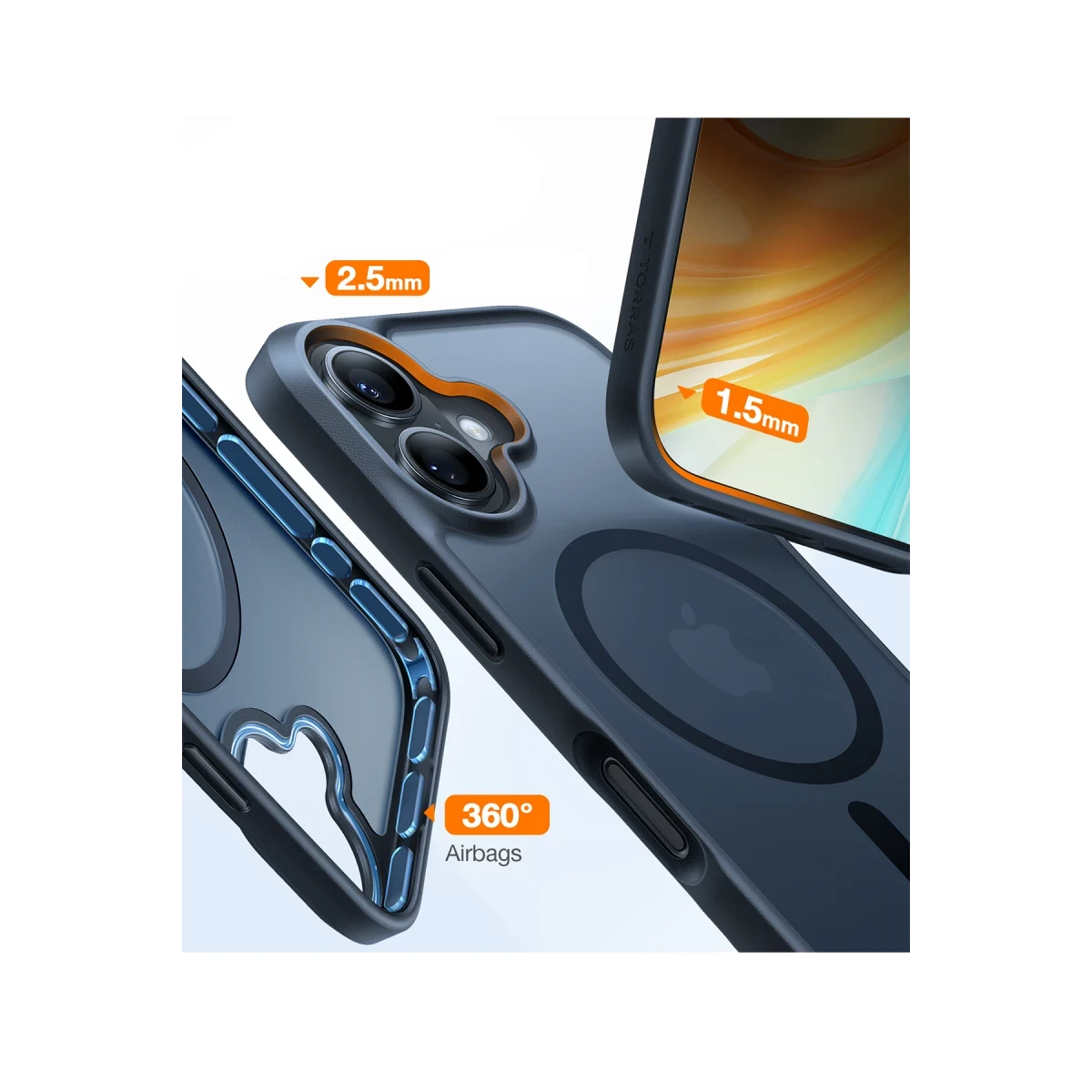 Torras Apple iPhone 16 Guardian Magsafe Kılıf - Siyah