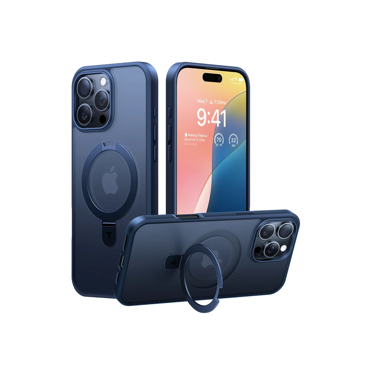 Torras Apple iPhone 16 Pro Max O Stand Serisi Magsafe Kılıf - Lacivert