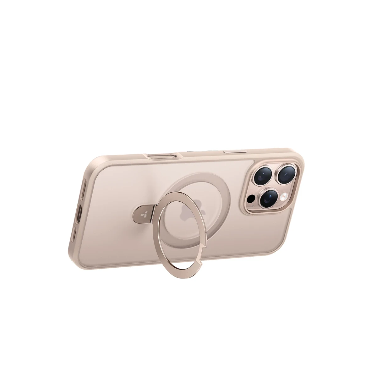 Torras Apple iPhone 16 Pro O Stand Serisi Magsafe Kılıf - Çöl Titanyum