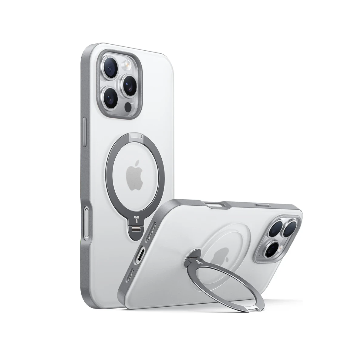Torras Apple iPhone 16 Pro O Stand Spin Serisi Magsafe Kılıf - Titan Gri