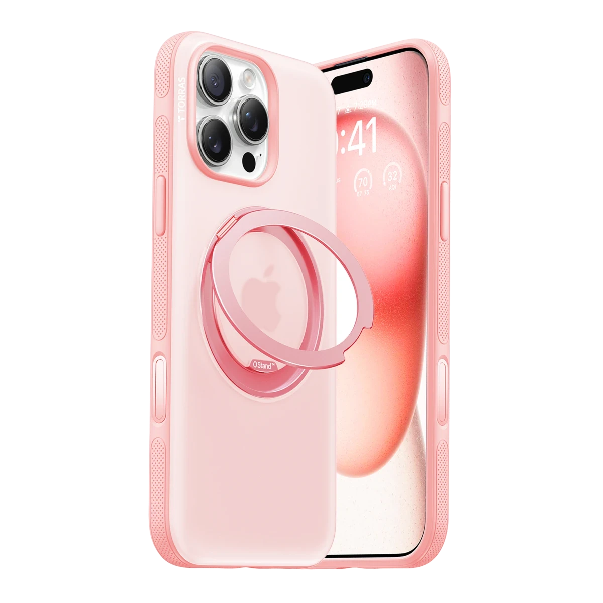 Torras Apple iPhone 16 Pro Max O Stand R Fitness Serisi Magsafe Kılıf - Pembe