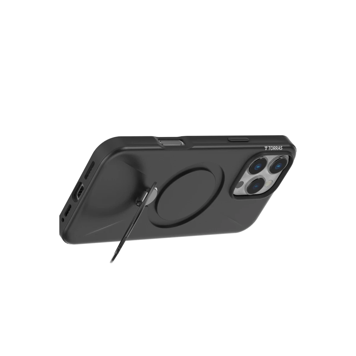 Torras Apple iPhone 16 Pro Max O Stand Spin Fusion Serisi PC Magsafe Kılıf - Siyah