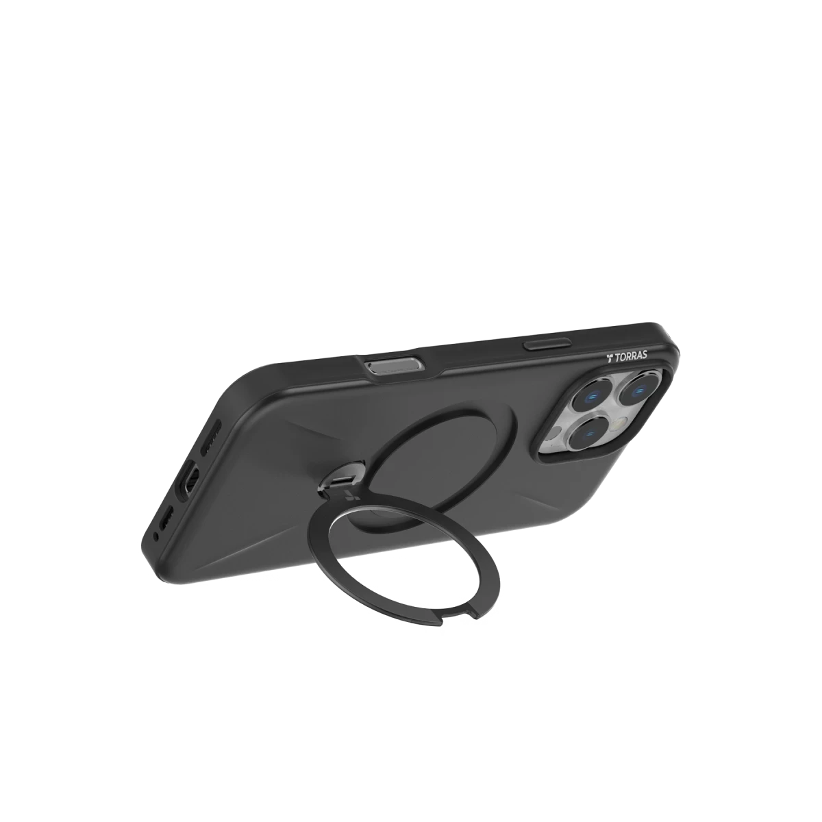 Torras Apple iPhone 16 Pro Max O Stand Spin Fusion Serisi PC Magsafe Kılıf - Siyah