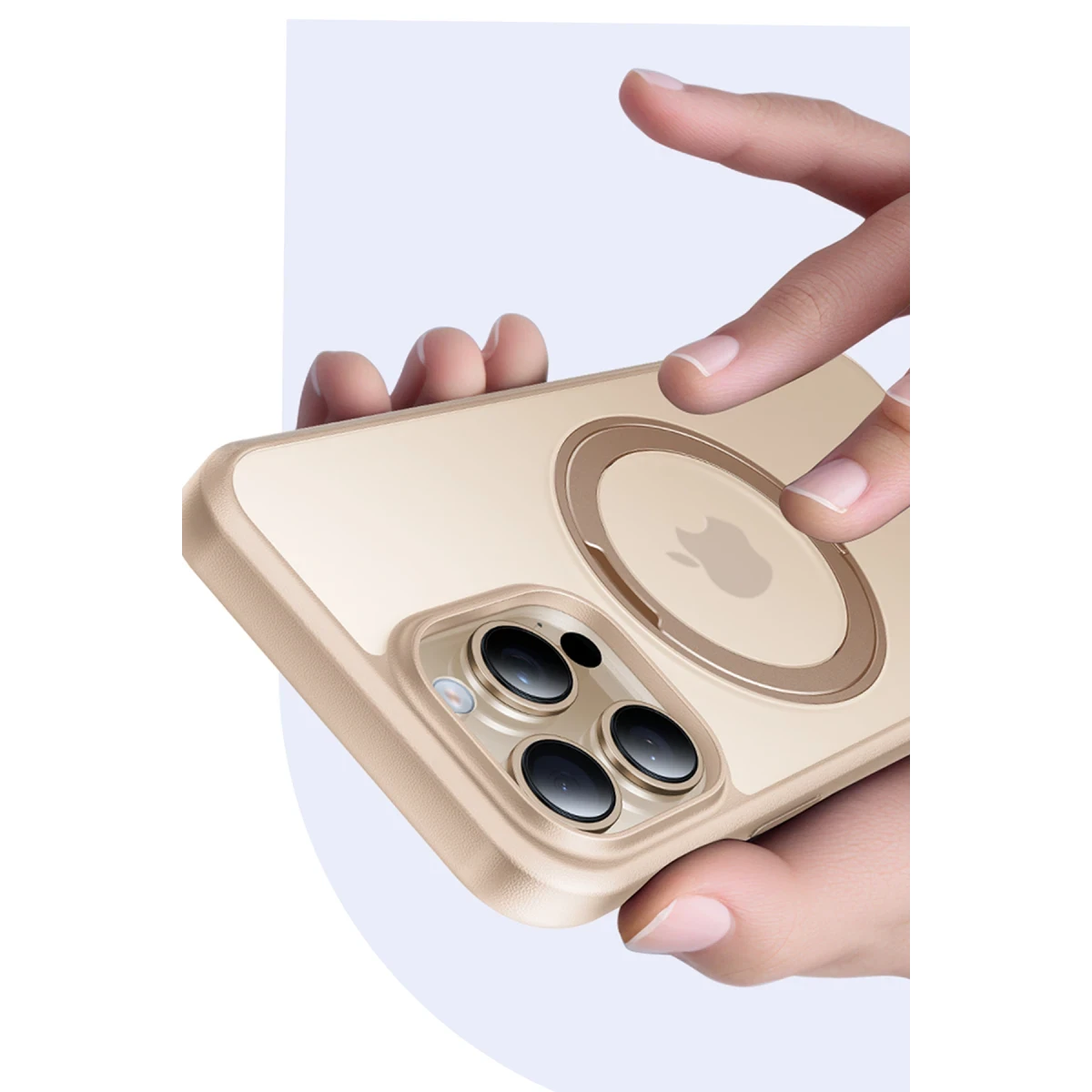 Torras Apple iPhone 16 Pro O Stand Pro Serisi Magsafe Kılıf - Çöl Titanyum
