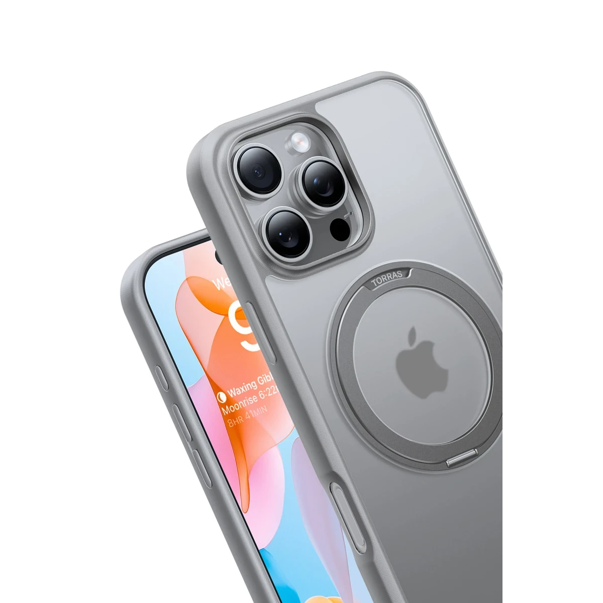 Torras Apple iPhone 16 Pro Max O Stand Pro Serisi Magsafe Kılıf - Titan Gri