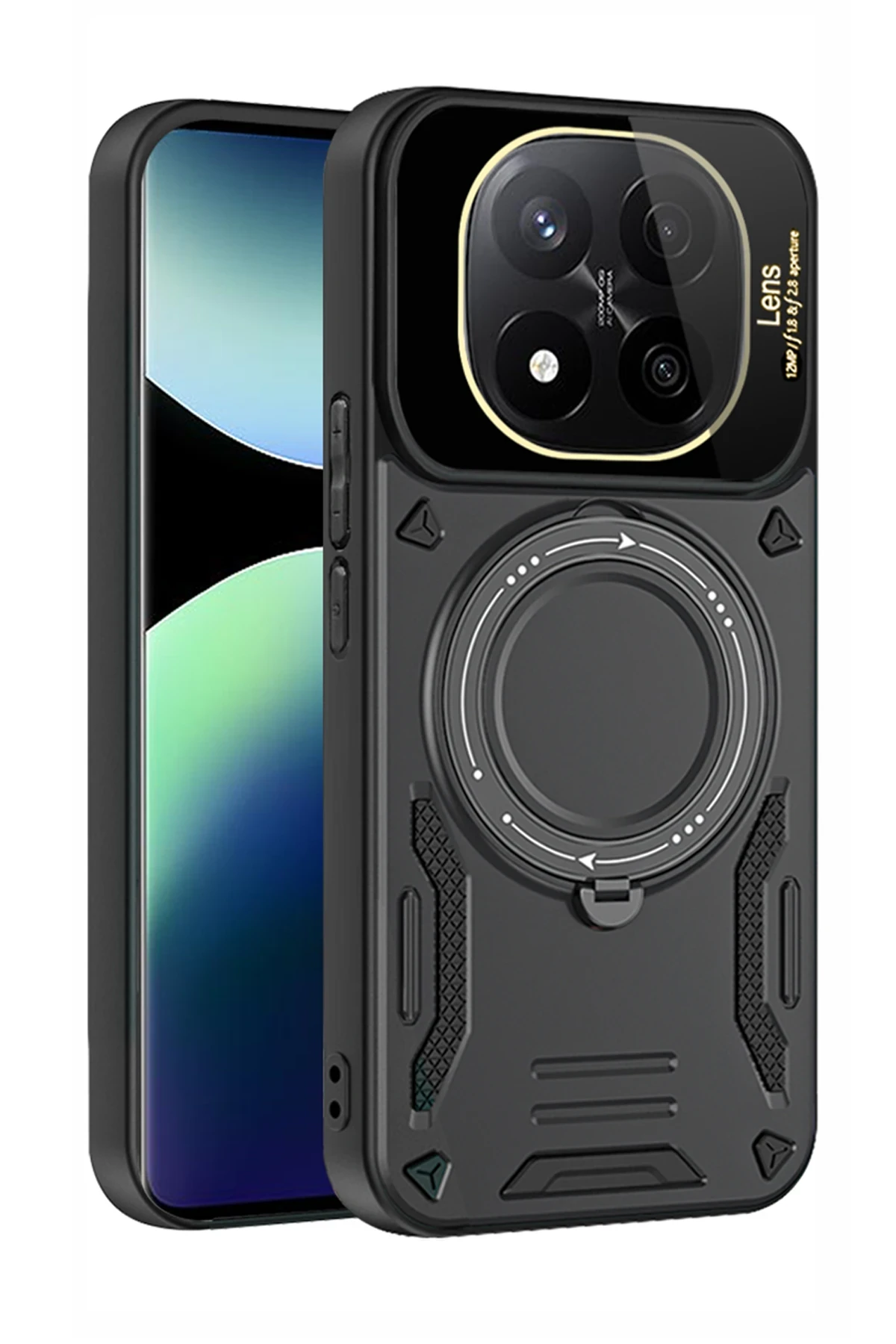 Newface Xiaomi 14T Pro Kılıf Joy Lens Standlı Kapak - Siyah — görsel 2