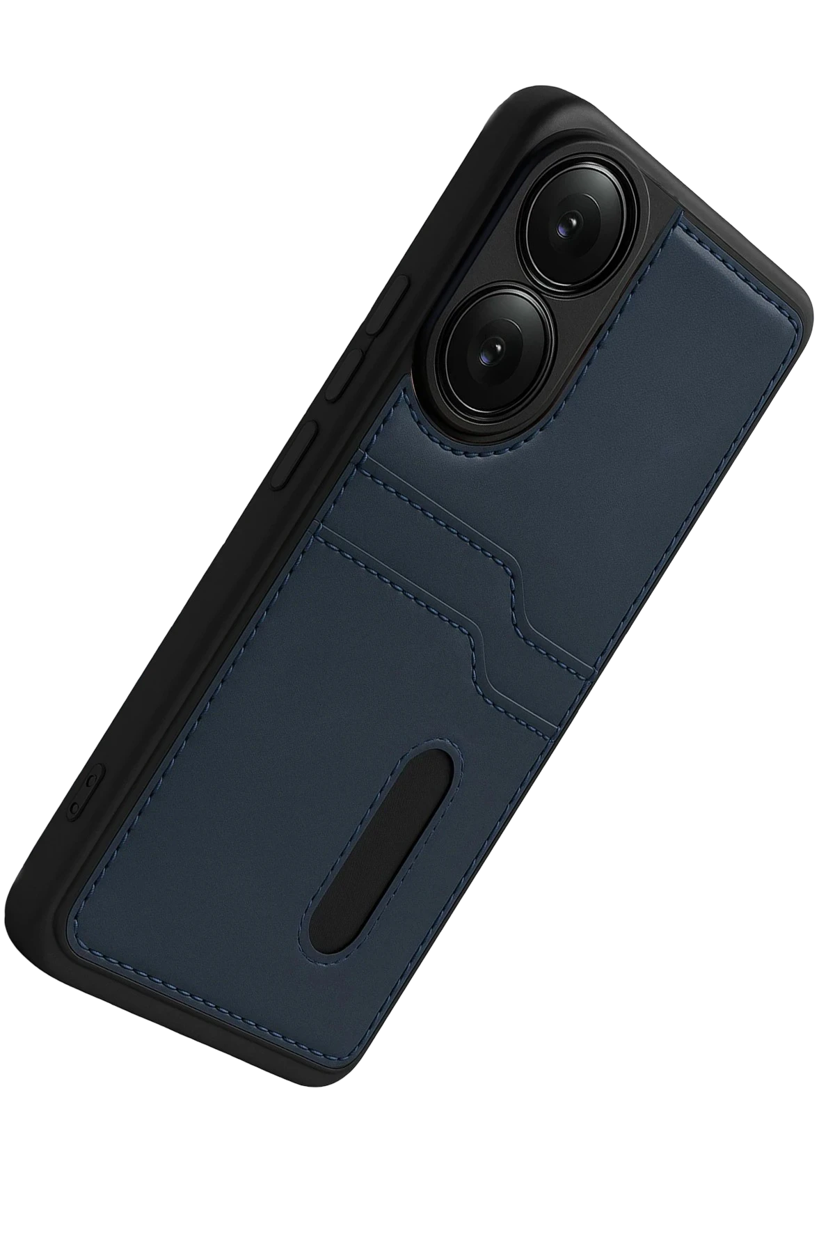 Newface Oppo A38 Sara Kartvizitli Deri Kılıf - Lacivert