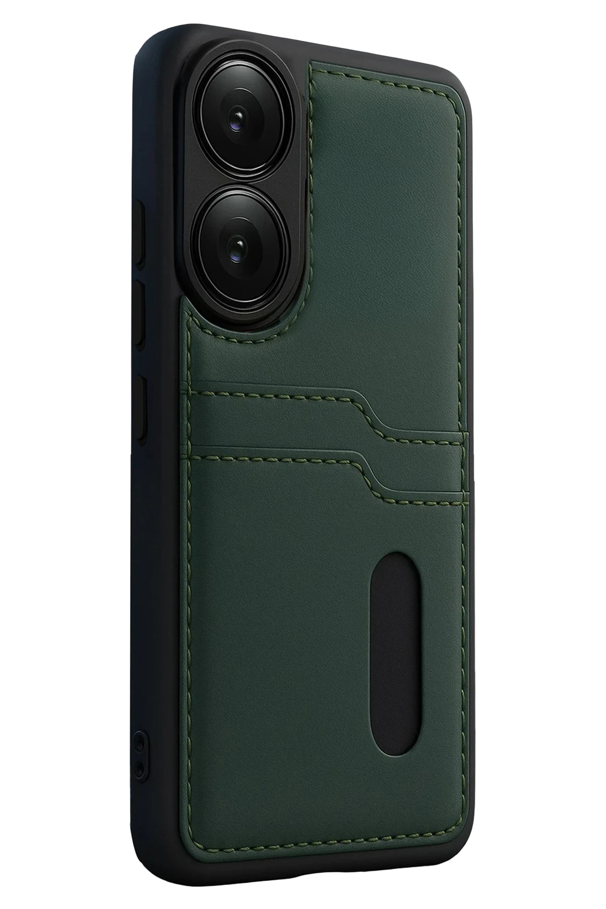 Newface Oppo A38 Sara Kartvizitli Deri Kılıf - Yeşil
