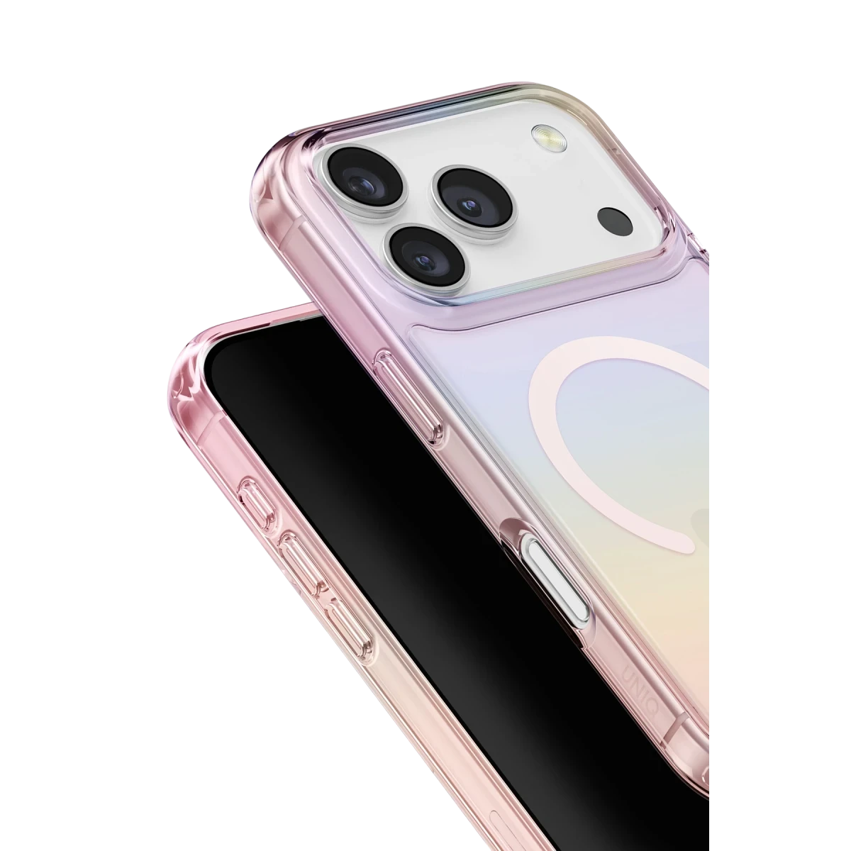 Uniq Apple iPhone 17 Pro Max Iridescia Magsafe Kapak - Pembe Rainbow