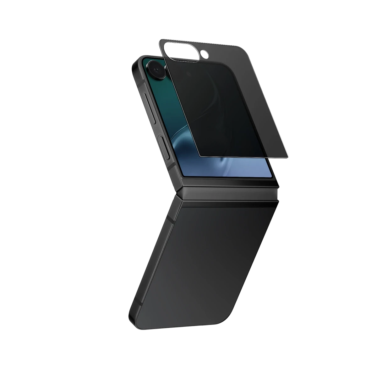 Uniq Samsung Galaxy Z Flip 7 Optix Hayalet Cam Ekran Koruyucu - Siyah