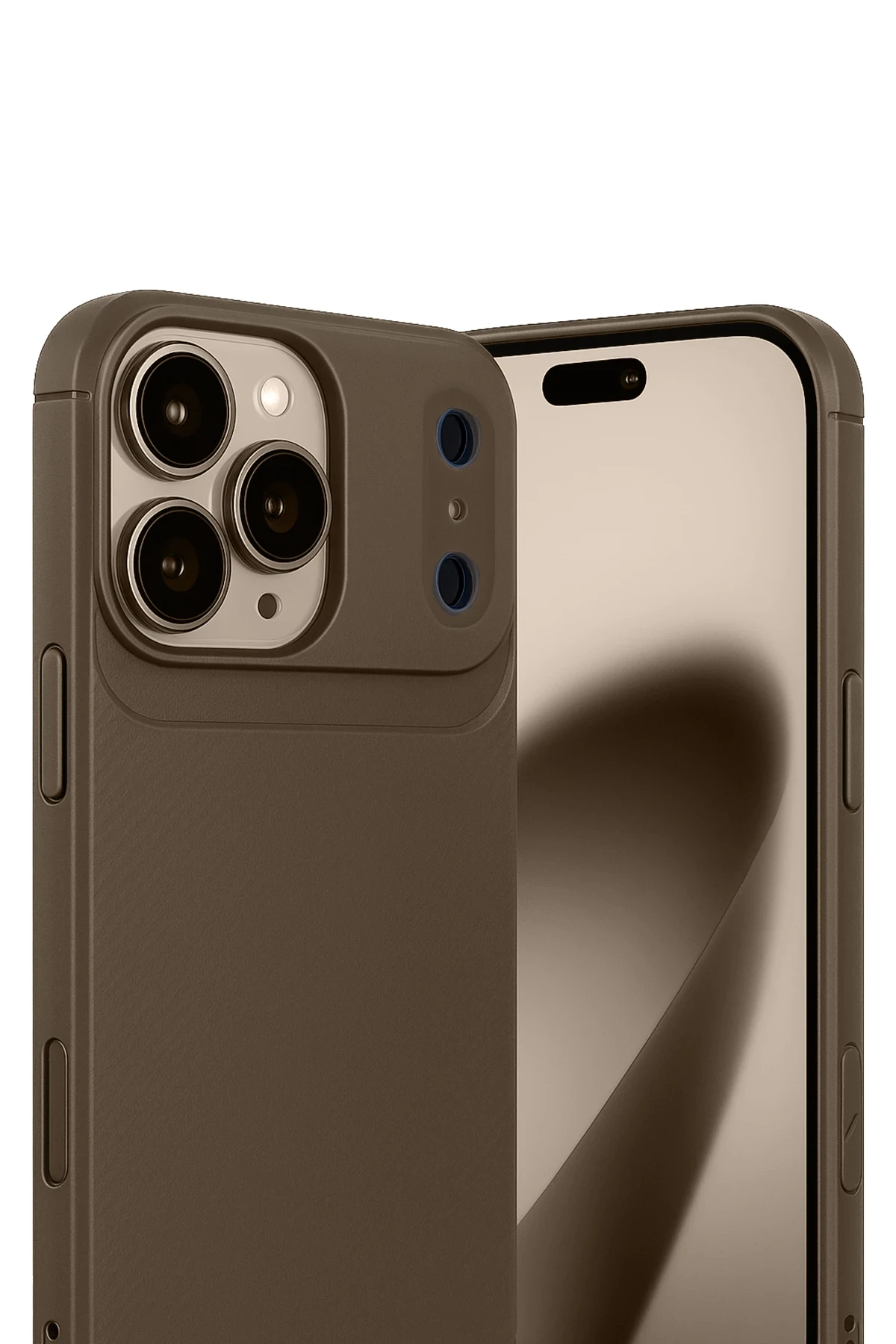 Newface Apple iPhone 17 Pro Auto Focus Karbon Kapak - Kahverengi