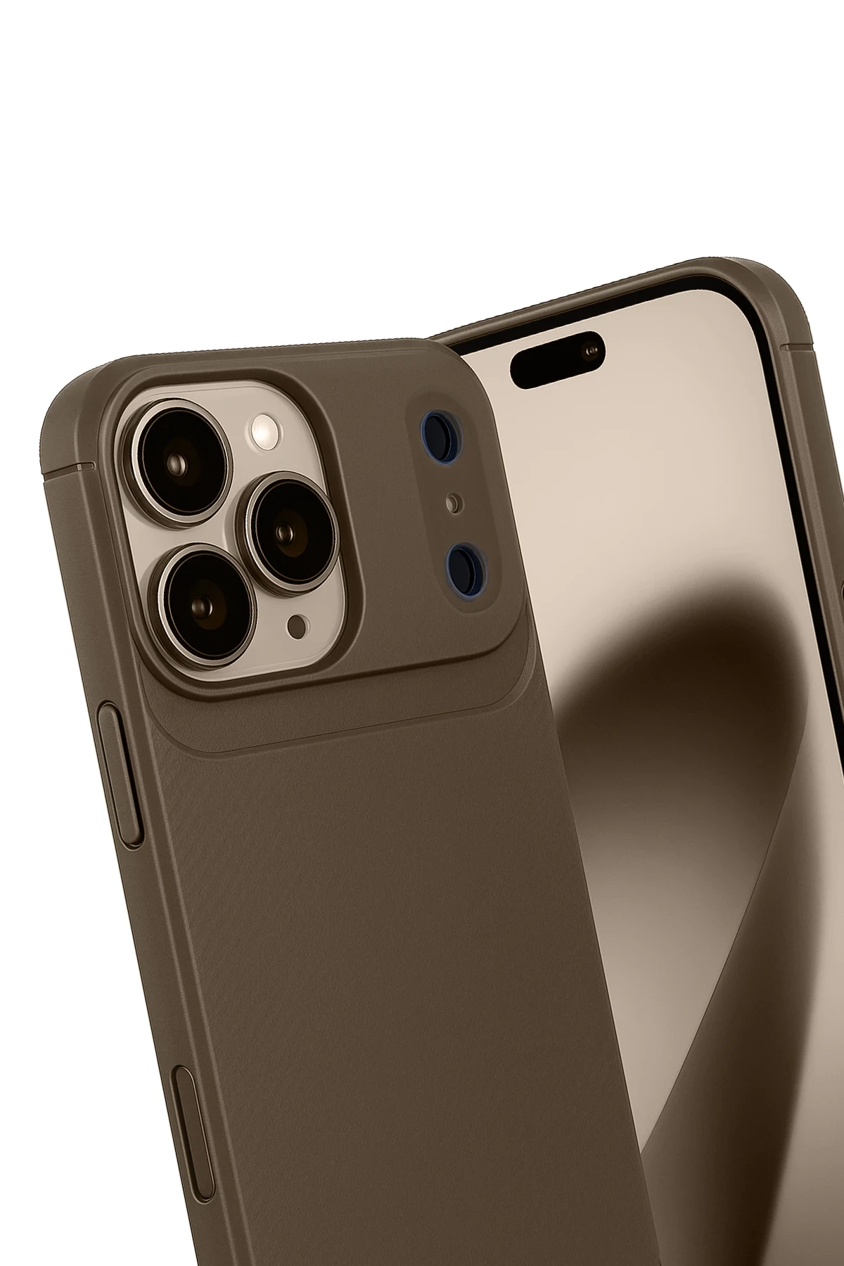 Newface Apple iPhone 17 Pro Auto Focus Karbon Kapak - Kahverengi