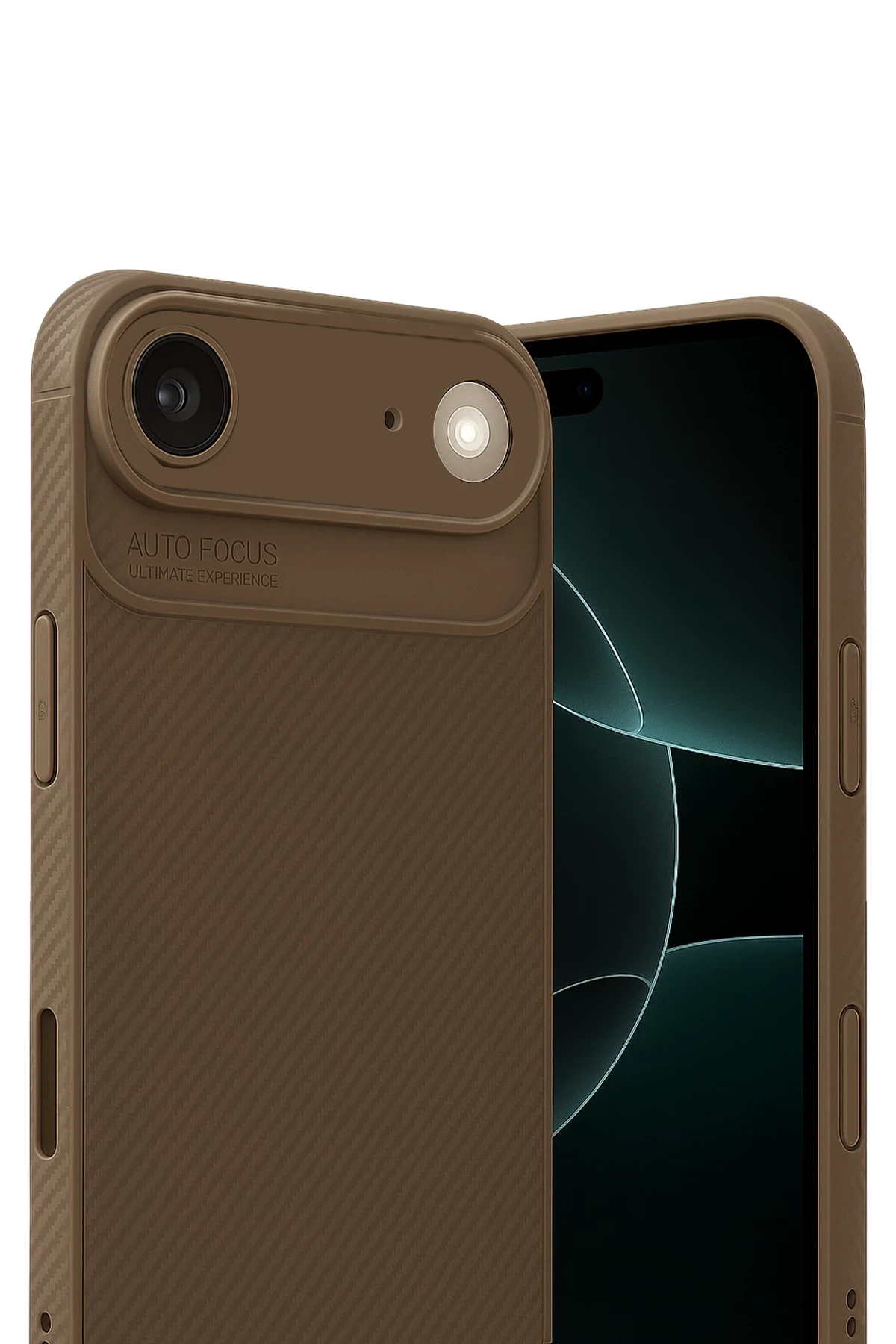 Newface Apple iPhone 17 Air Auto Focus Karbon Kapak - Kahverengi