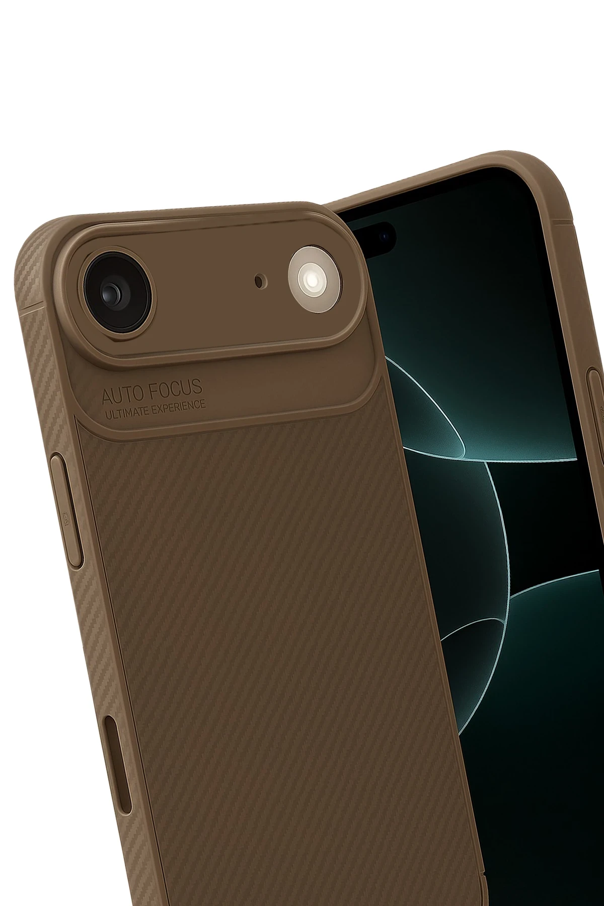 Newface Apple iPhone 17 Air Auto Focus Karbon Kapak - Kahverengi