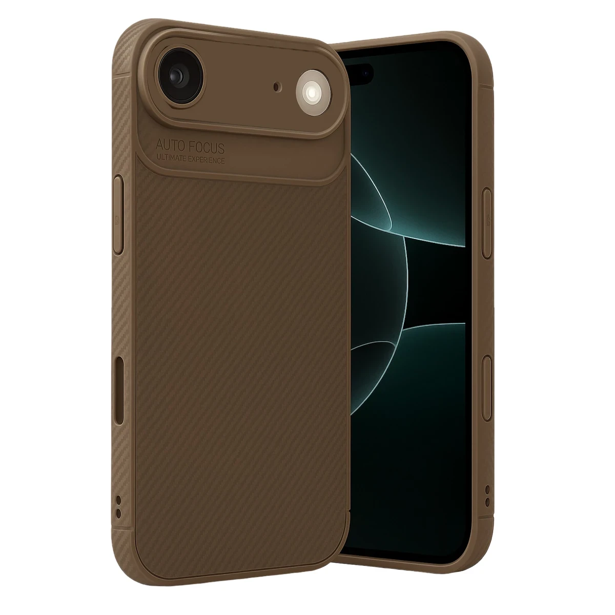 Newface Apple iPhone 17 Air Auto Focus Karbon Kapak - Kahverengi