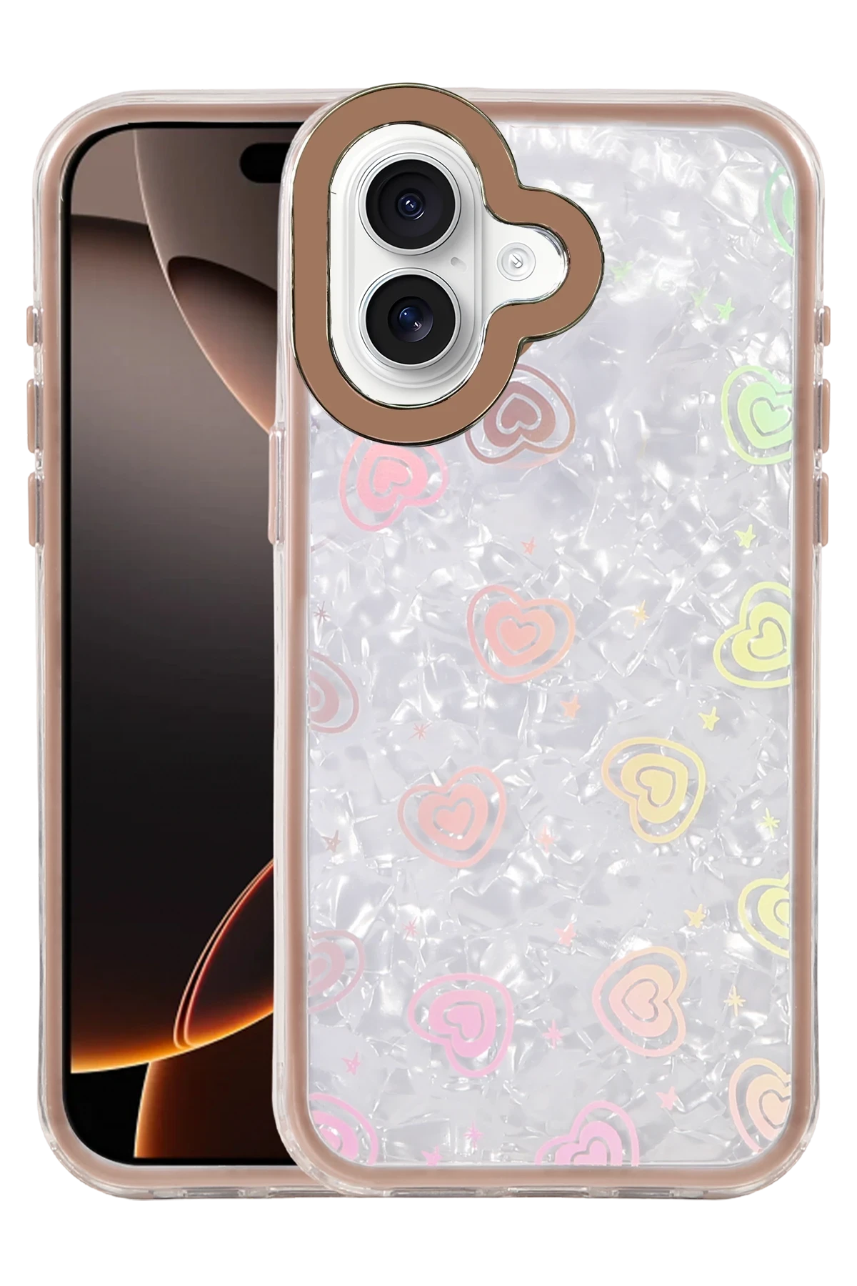 Newface Apple iPhone 16 Lumi Desenli Kapak - Çöl Titanyum