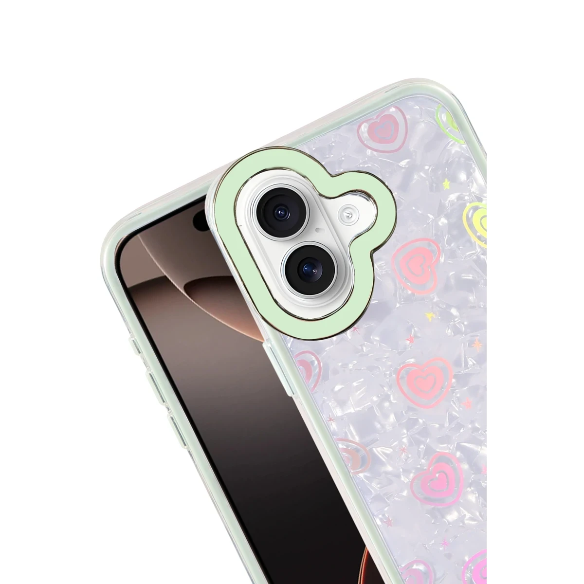 Newface Apple iPhone 16 Lumi Desenli Kapak - Yeşil — görsel 4