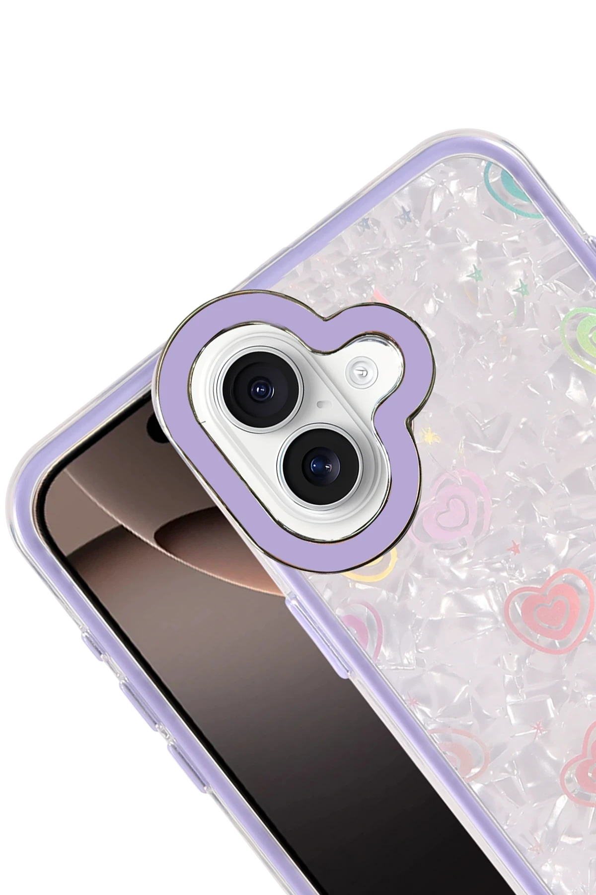Newface Apple iPhone 16 Lumi Desenli Kapak - Mor