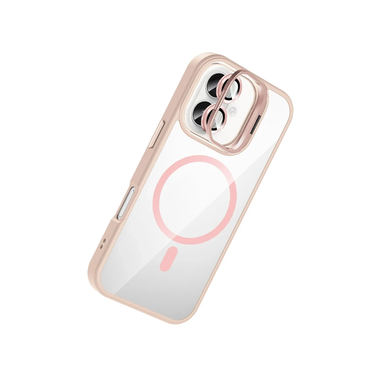 Joko Apple iPhone 16 Remim Lensli Magsafe Standlı Kapak - Pembe