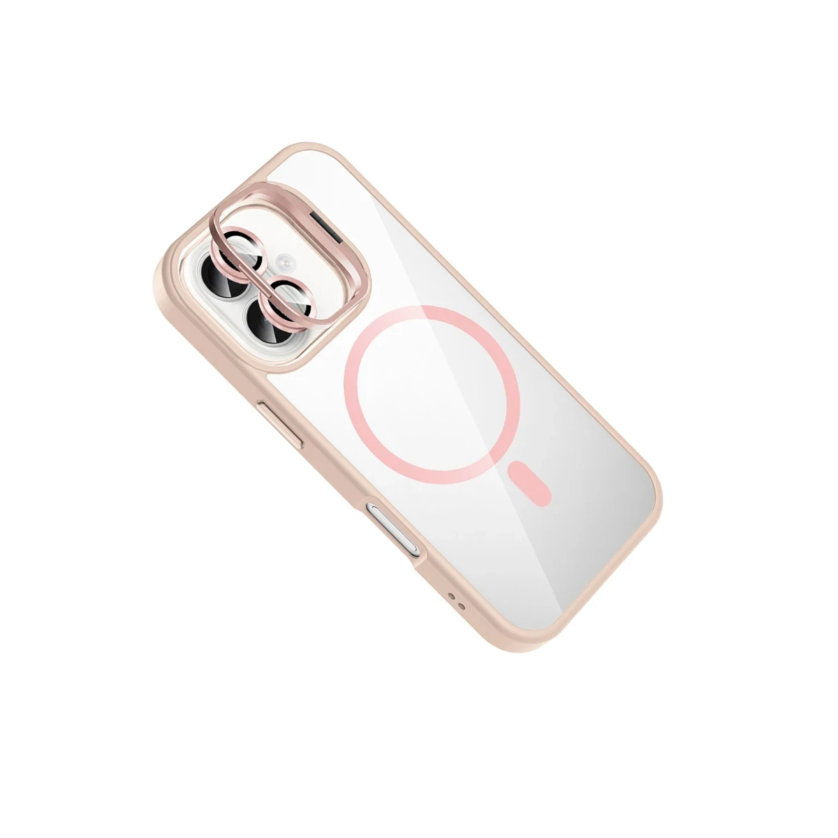 Joko Apple iPhone 16 Remim Lensli Magsafe Standlı Kapak - Pembe