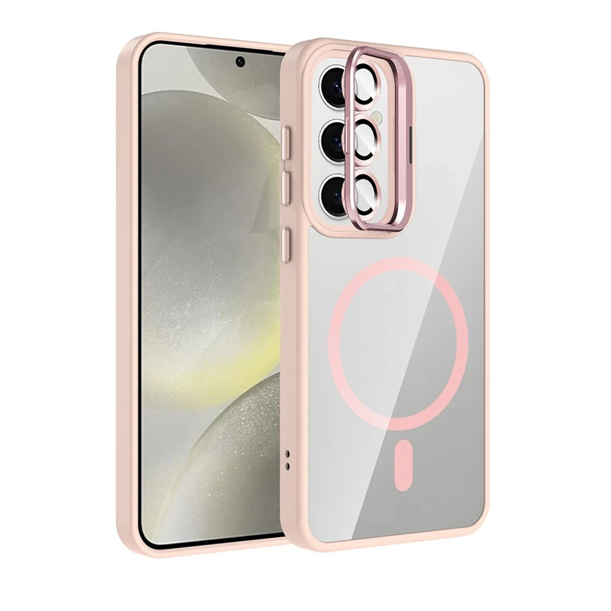 Joko Samsung Galaxy S25 FE Remim Lensli Magsafe Standlı Kapak - Pembe