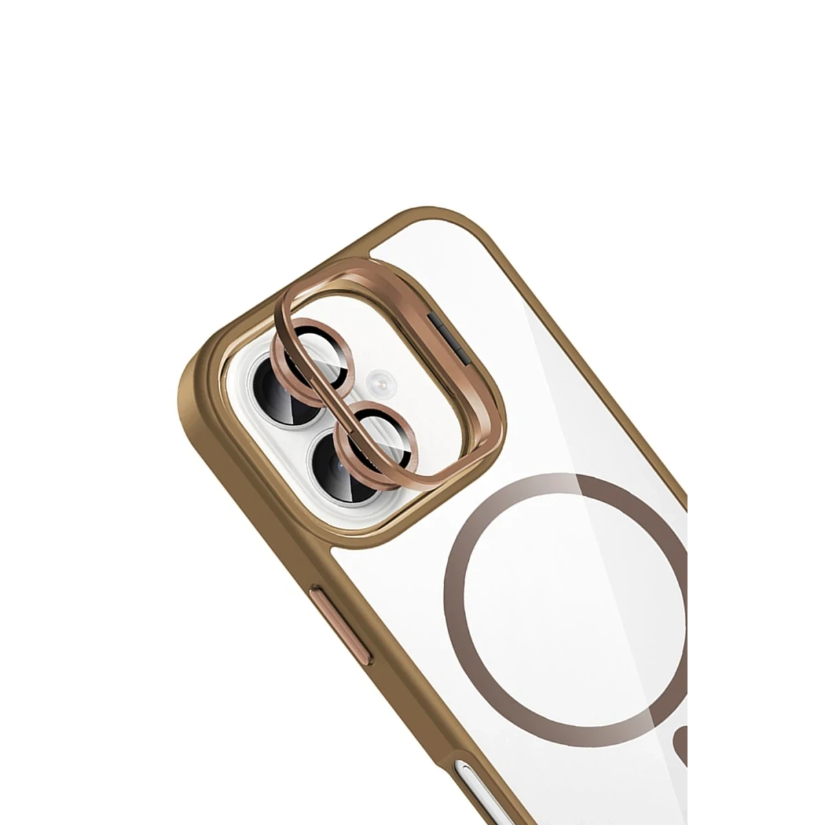 Joko Apple iPhone 17 Remim Lensli Magsafe Standlı Kapak - Kahverengi