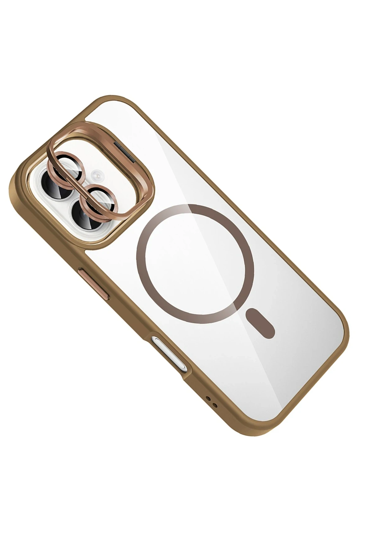 Joko Apple iPhone 17 Remim Lensli Magsafe Standlı Kapak - Kahverengi