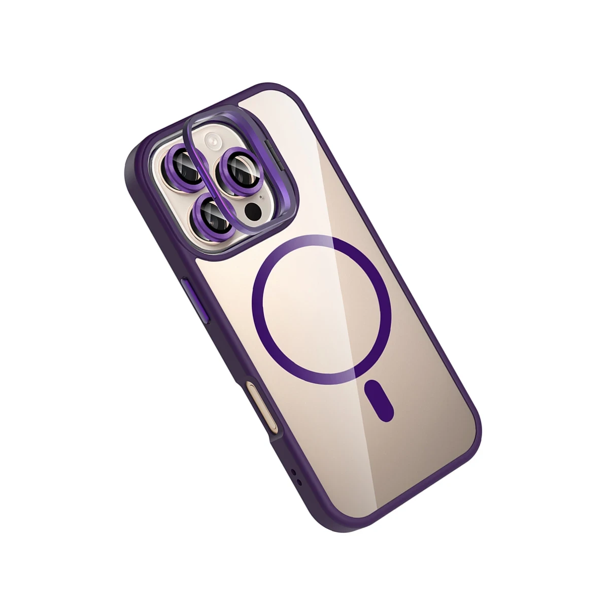 Joko Apple iPhone 16 Pro Max Remim Lensli Magsafe Standlı Kapak - Derin Mor