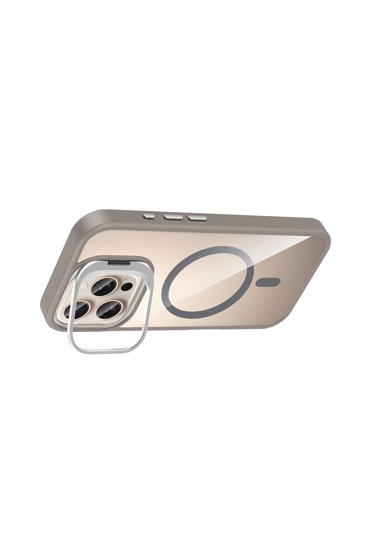 Joko Apple iPhone 16 Pro Max Remim Lensli Magsafe Standlı Kapak - Titan Gri