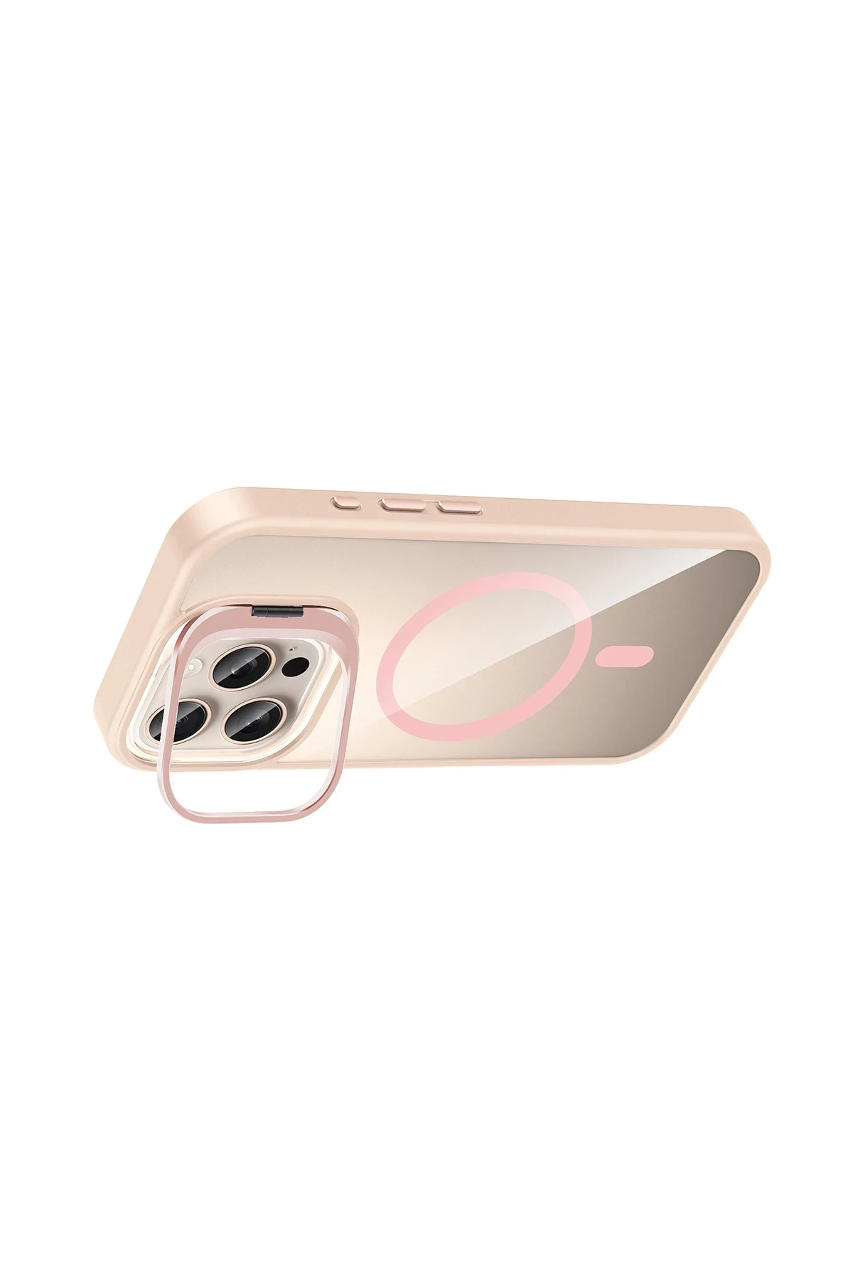 Joko Apple iPhone 16 Pro Remim Lensli Magsafe Standlı Kapak - Pembe