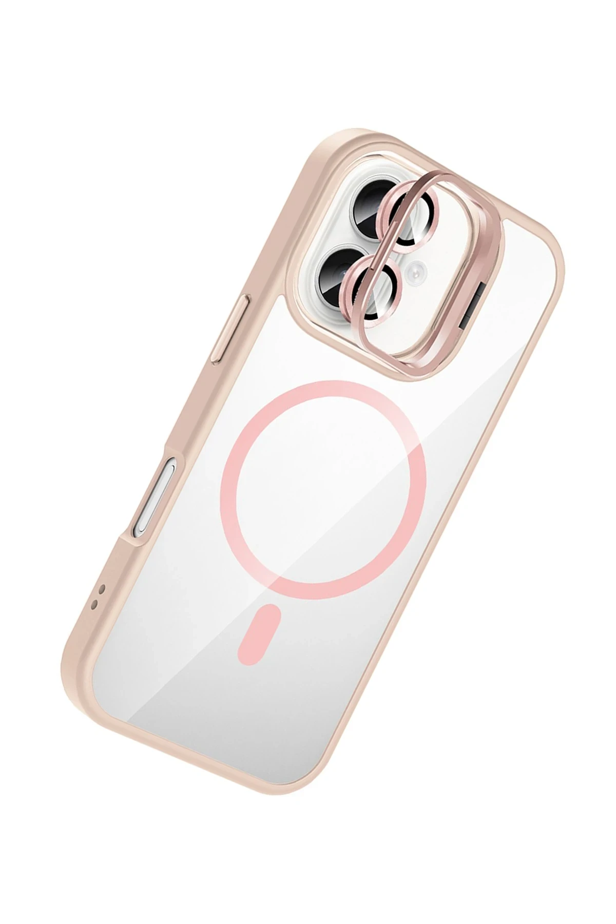 Joko Apple iPhone 16 Plus Remim Lensli Magsafe Standlı Kapak - Pembe