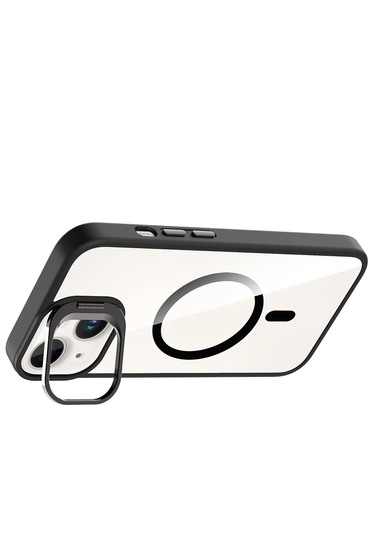 Joko Apple iPhone 15 Plus Remim Lensli Magsafe Standlı Kapak - Siyah