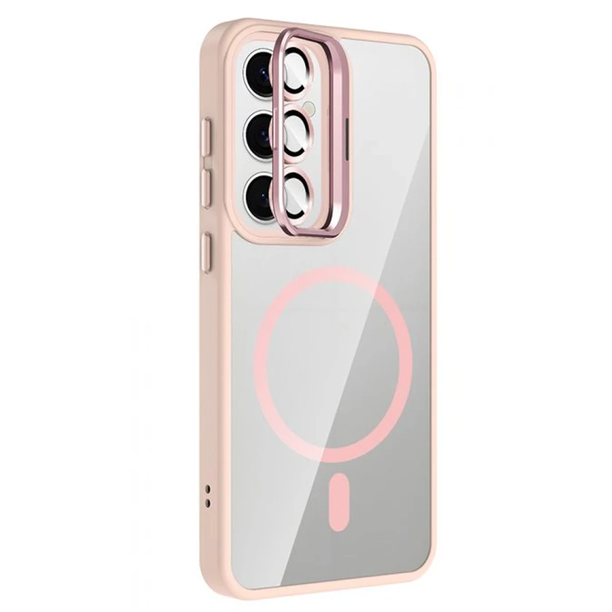 Joko Samsung Galaxy S24 FE Remim Lensli Magsafe Standlı Kapak - Pembe