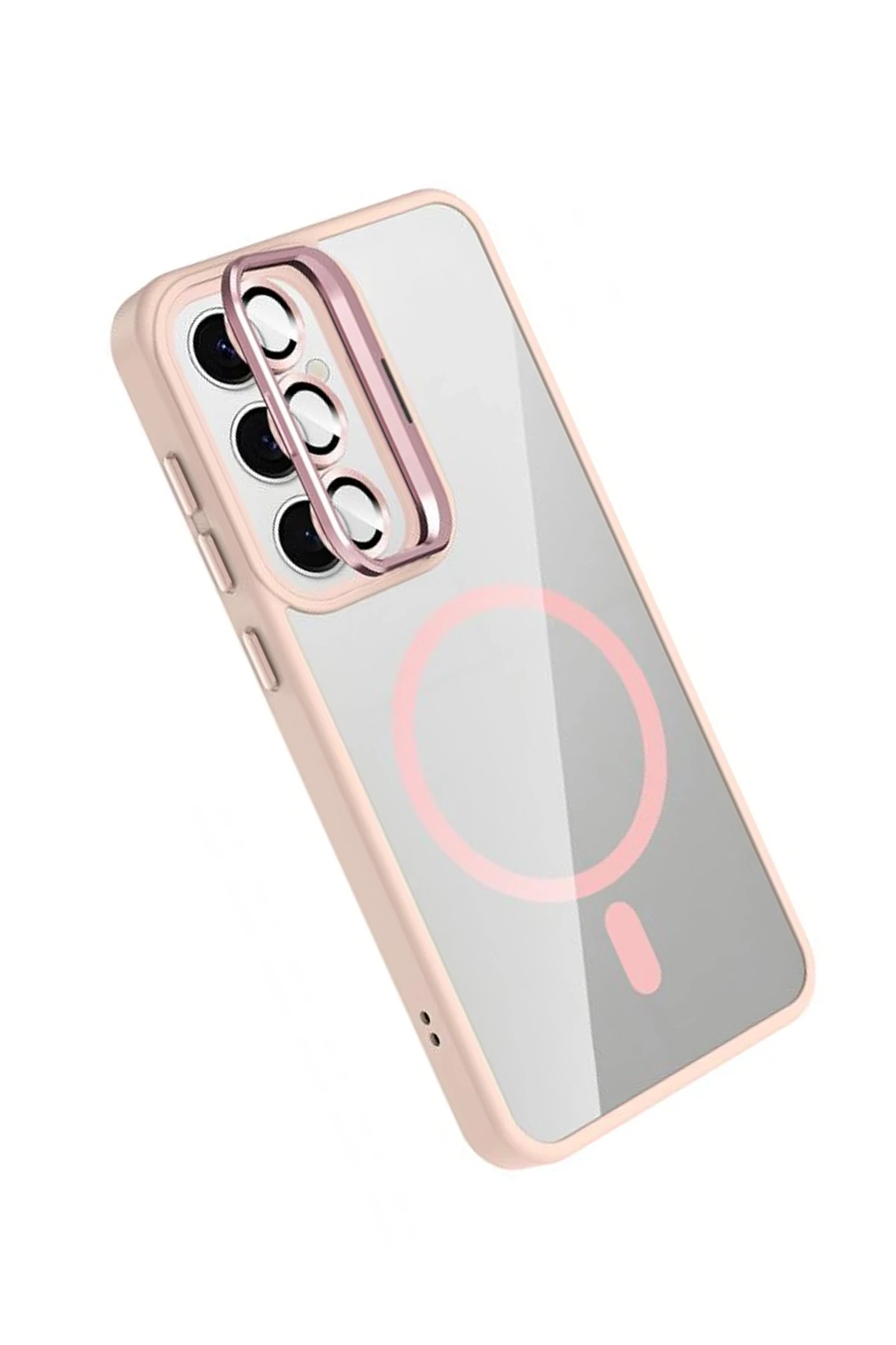 Joko Samsung Galaxy S24 FE Remim Lensli Magsafe Standlı Kapak - Pembe