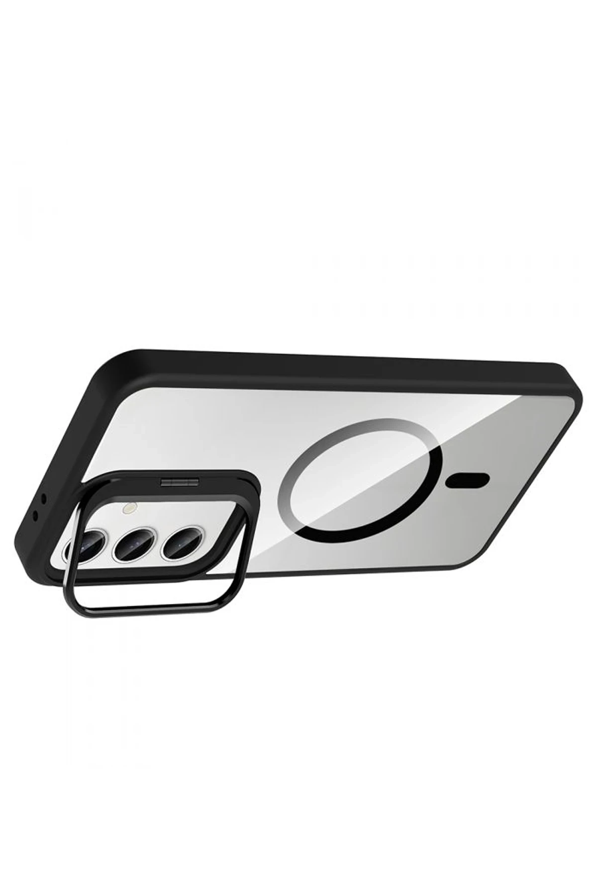 Joko Samsung Galaxy S24 FE Remim Lensli Magsafe Standlı Kapak - Siyah