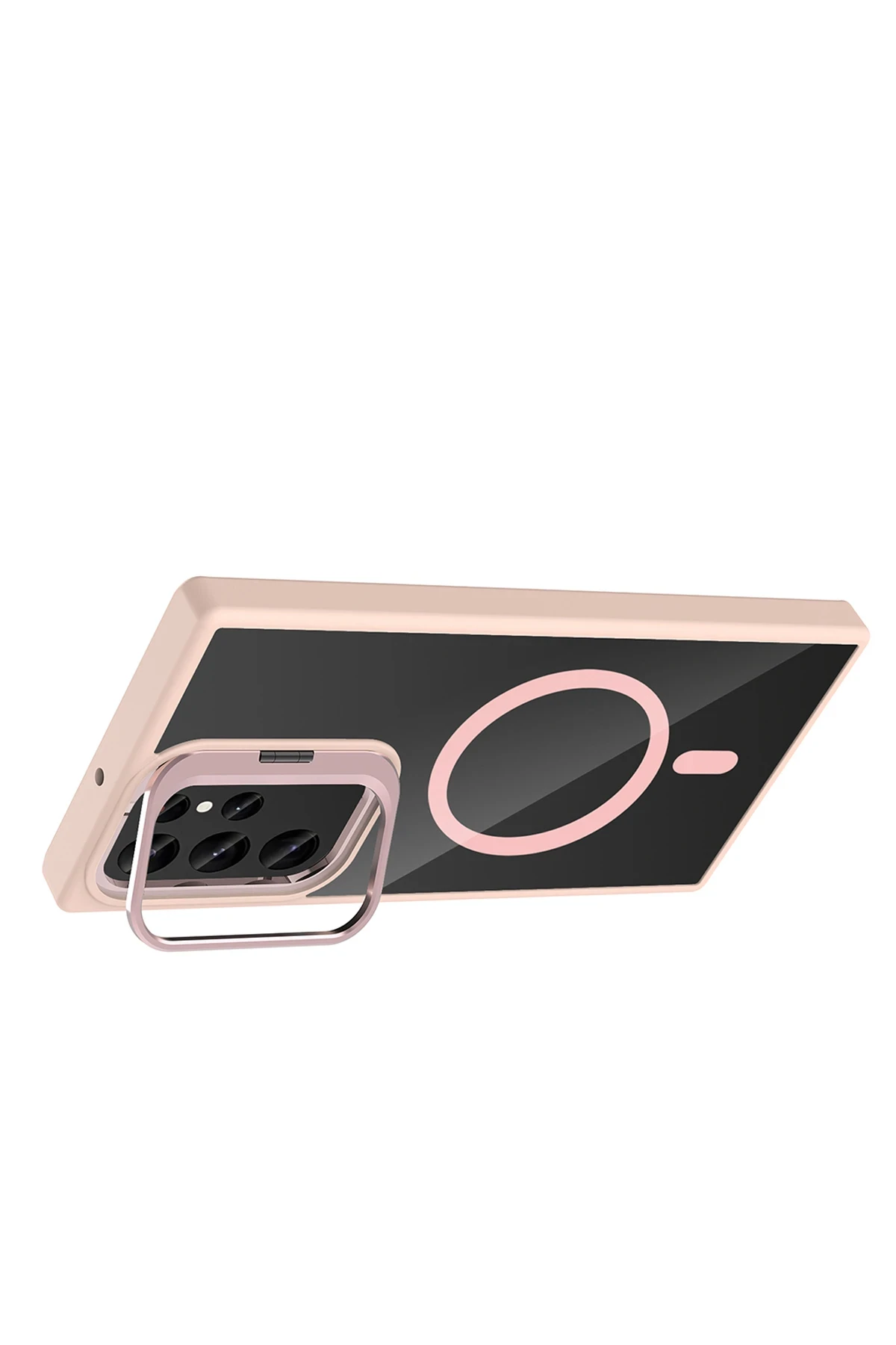 Joko Samsung Galaxy S23 Ultra Remim Lensli Magsafe Standlı Kapak - Pembe