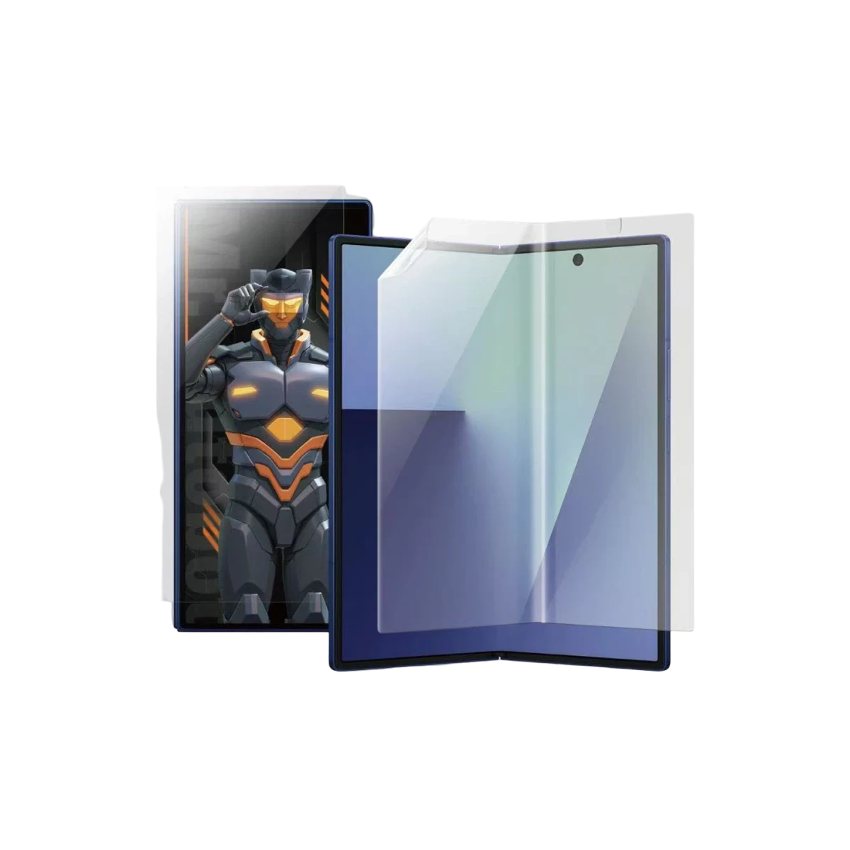 URR Samsung Galaxy Z Fold 7 Vivid 2in1 Ön Arka Ekran Koruyucu - Şeffaf