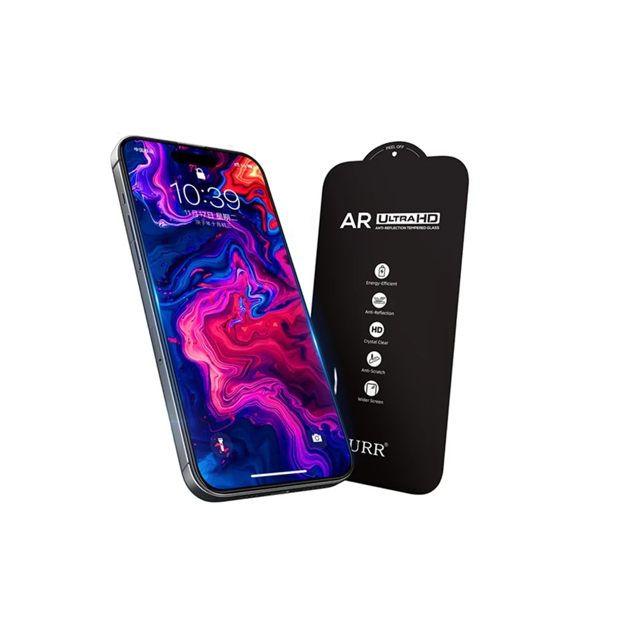URR Apple iPhone 17 Air 3D Anti Reflection AR Ultra HD Cam Ekran Koruyucu - Siyah