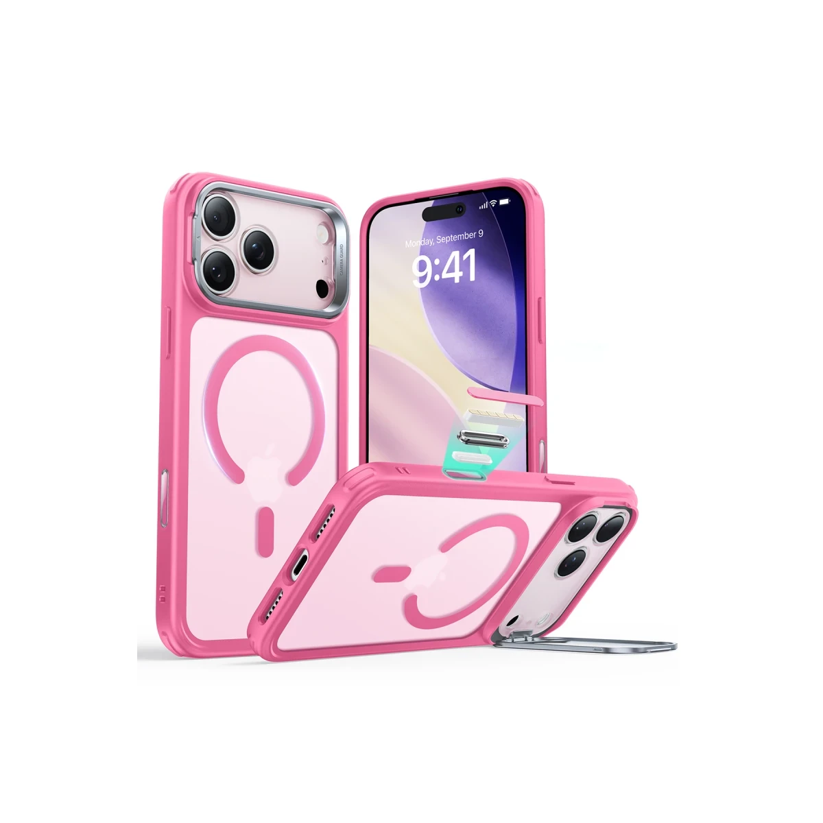 ESR Apple iPhone 17 Pro Max Classic Hybrid Magsafe Standlı Kapak - Pembe