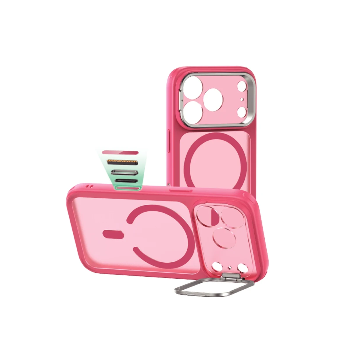 ESR Apple iPhone 17 Pro Max Classic Hybrid Magsafe Standlı Kapak - Pembe