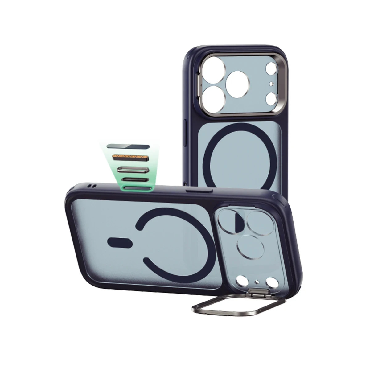 ESR Apple iPhone 17 Pro Max Classic Hybrid Magsafe Standlı Kapak - Mavi