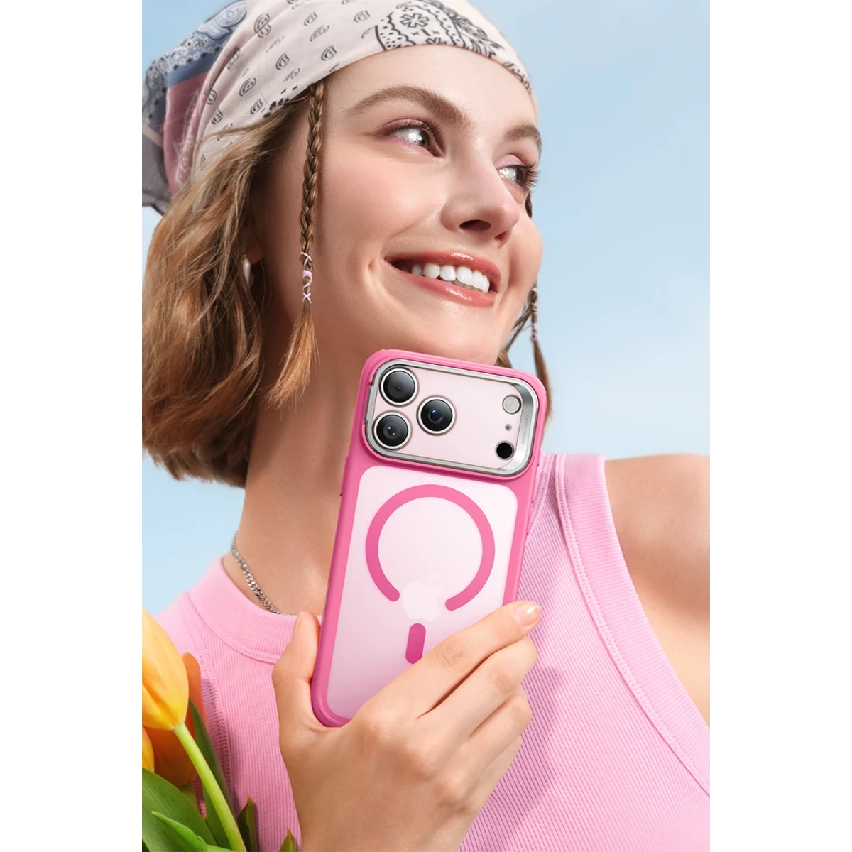 ESR Apple iPhone 17 Pro Classic Hybrid Magsafe Standlı Kapak - Pembe