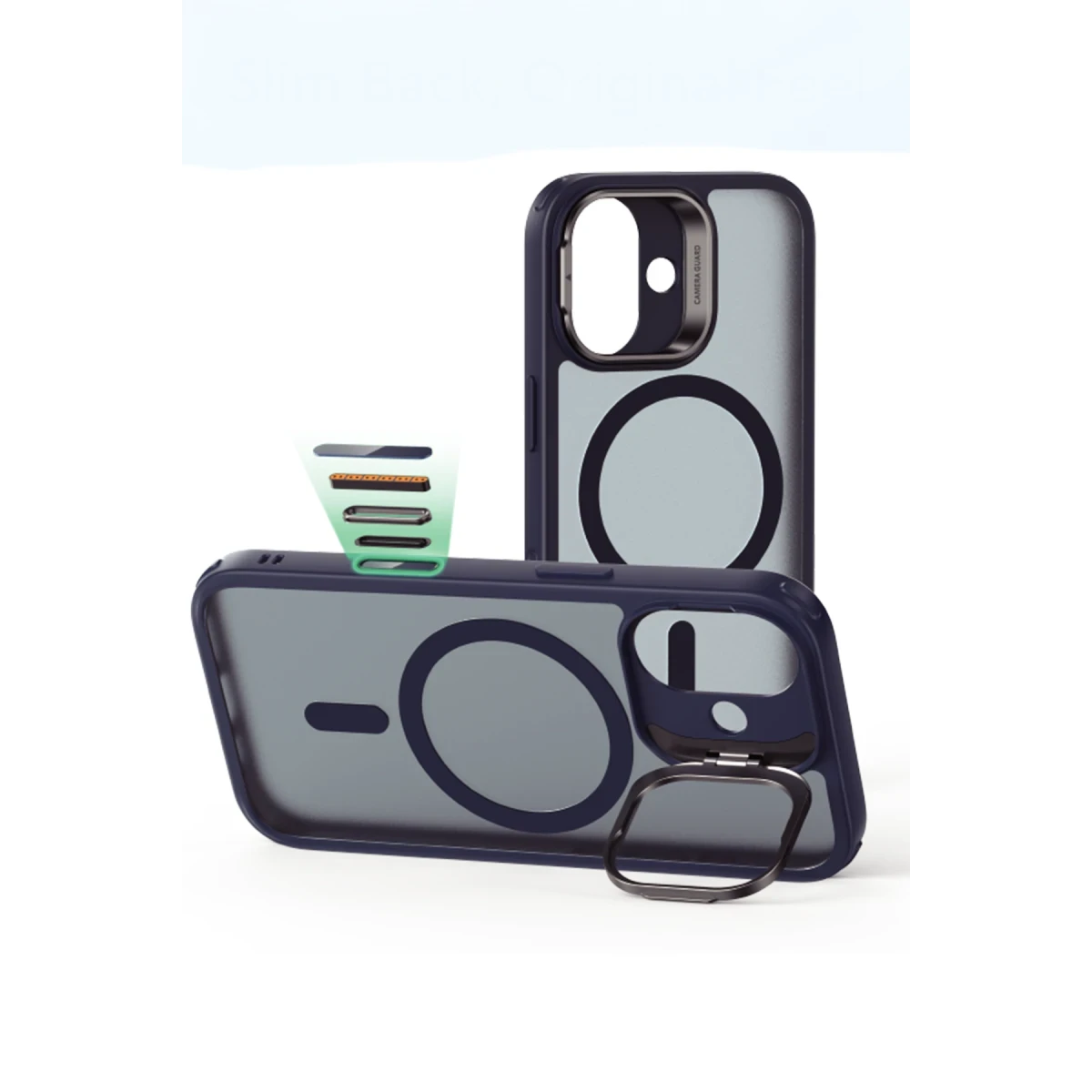 ESR Apple iPhone 17 Classic Hybrid Magsafe Standlı Kapak - Mavi