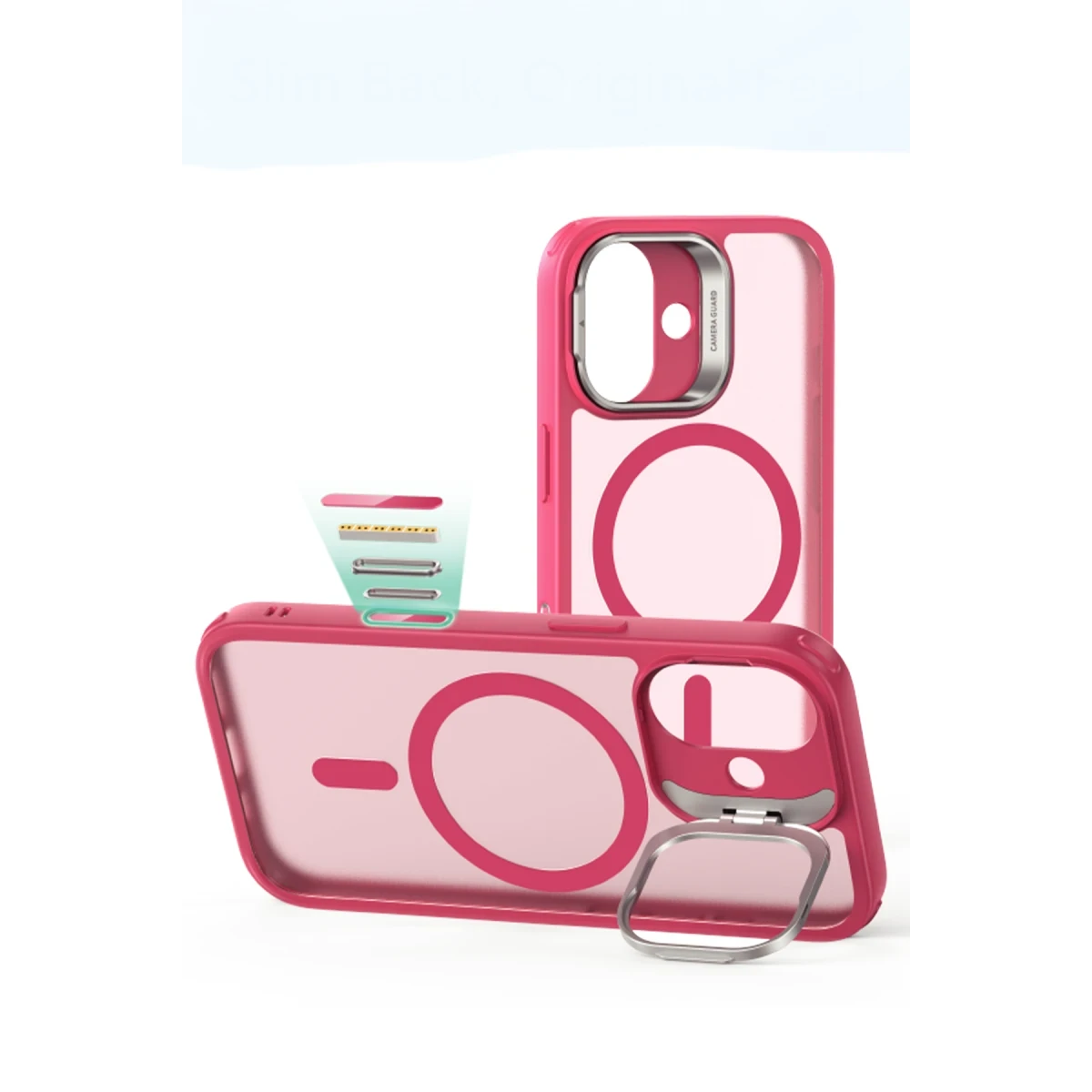 ESR Apple iPhone 17 Classic Hybrid Magsafe Standlı Kapak - Pembe