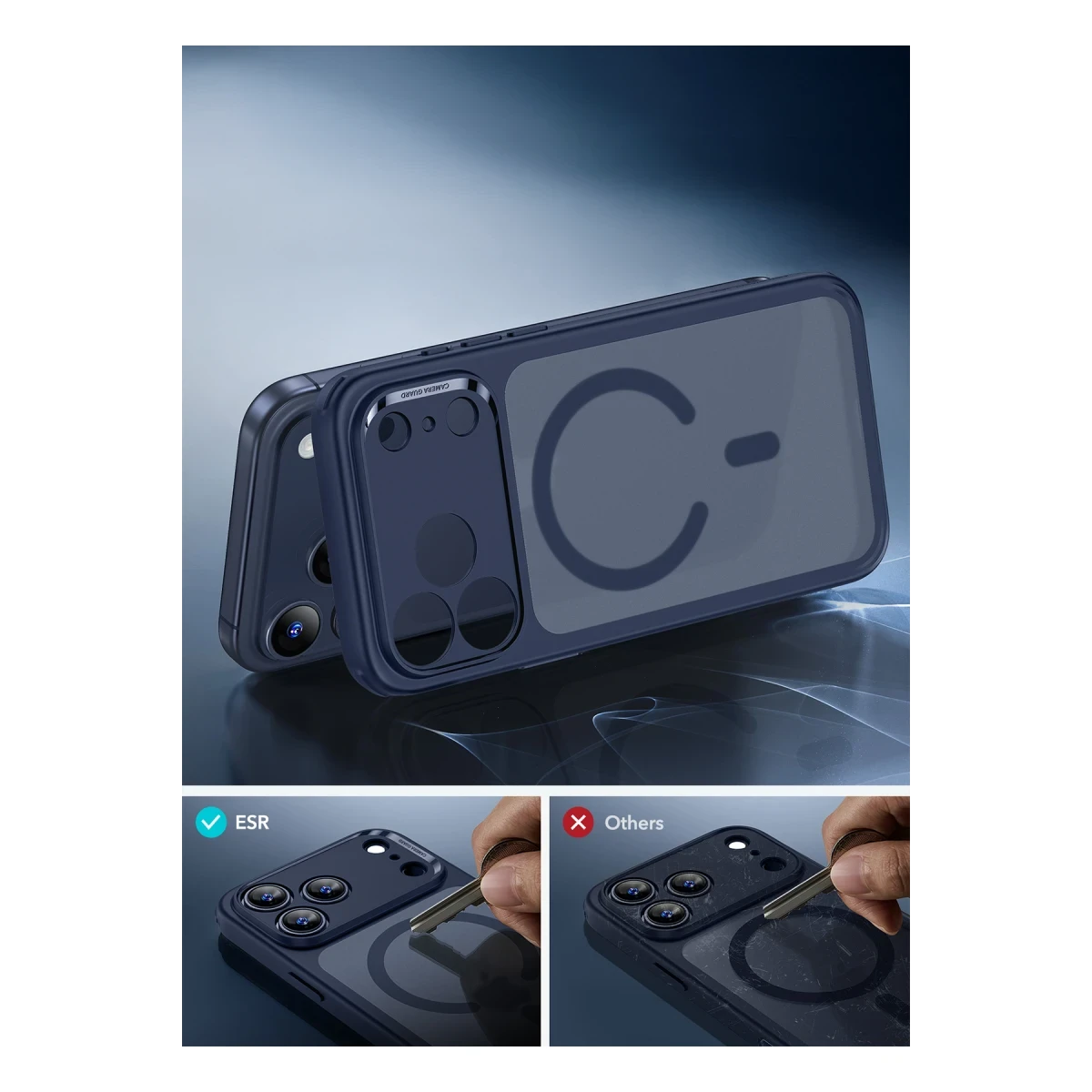 ESR Apple iPhone 17 Pro Classic Hybrid Magsafe Kapak - Mavi