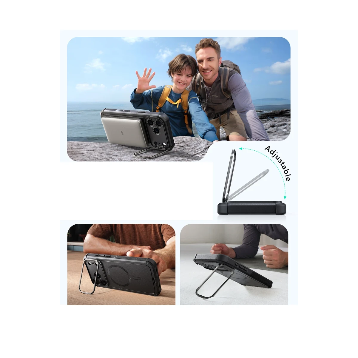 ESR Apple iPhone 17 Pro Max Cyber Tough Magsafe Stantlı Kapak - Siyah
