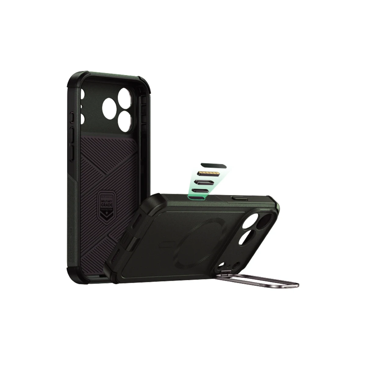 ESR Apple iPhone 17 Pro Max Cyber Tough Magsafe Stantlı Kapak - Yeşil
