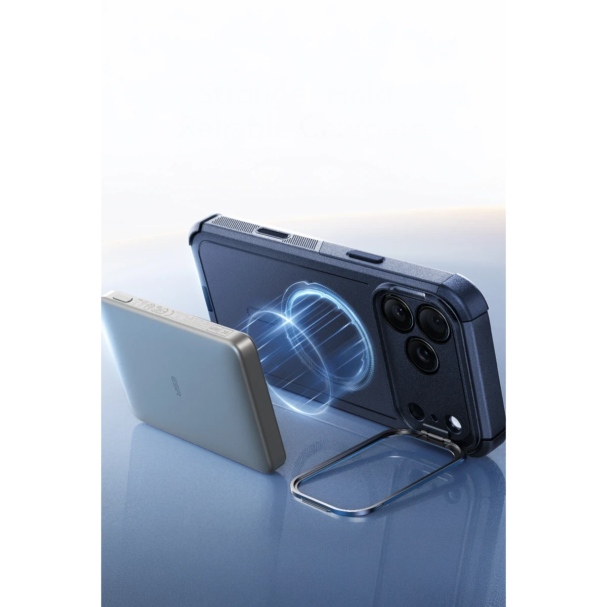ESR Apple iPhone 17 Pro Cyber Tough Magsafe Stantlı Kapak - Lacivert